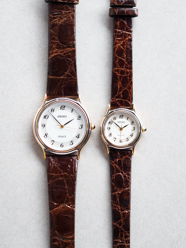 Couple Seiko Dolce 5E61-0A20 2J31-0A50 Two Tone MOP Breguet Dial