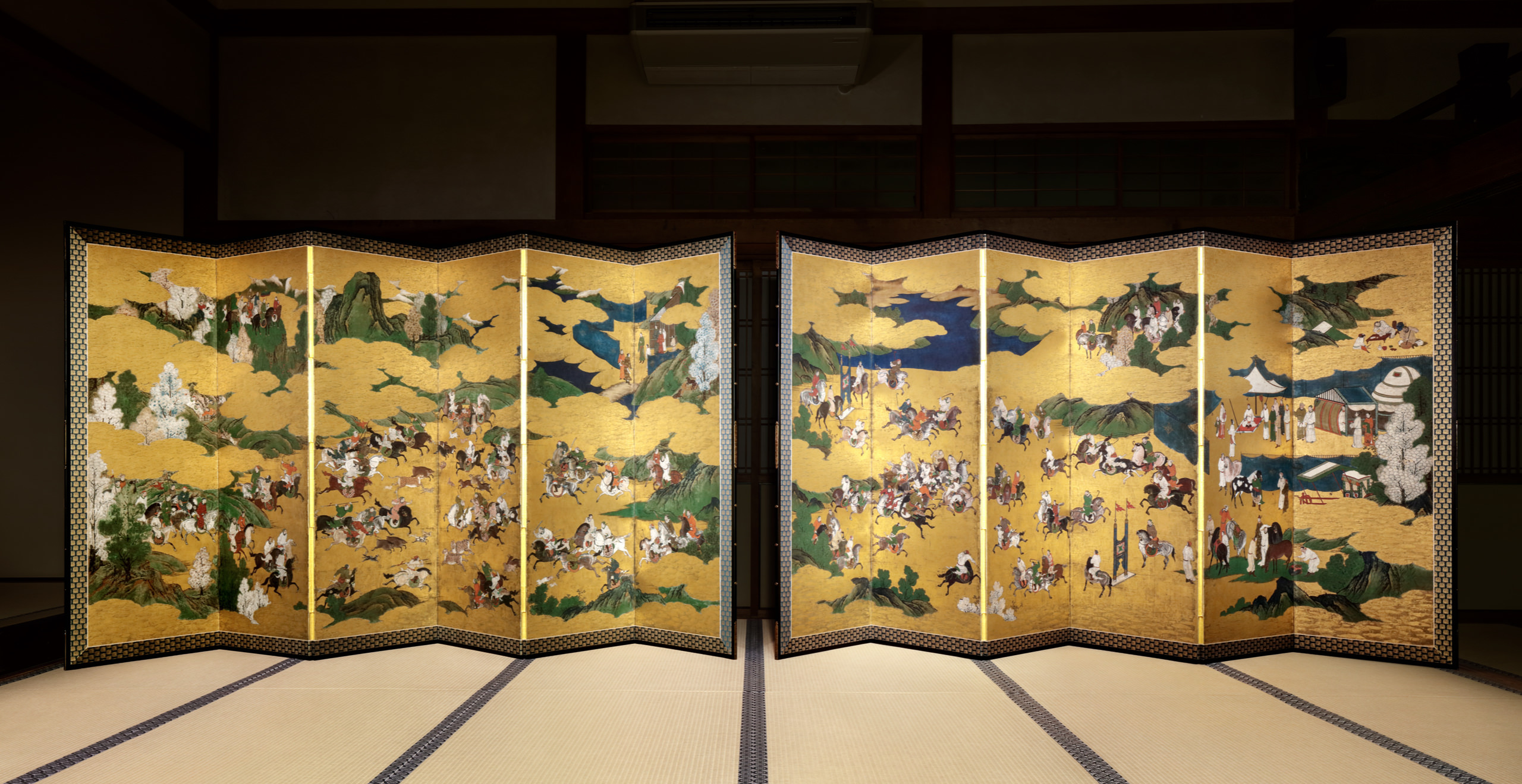 韃靼人狩猟・打毬図屏風｜作品紹介｜キヤノン 綴プロジェクト