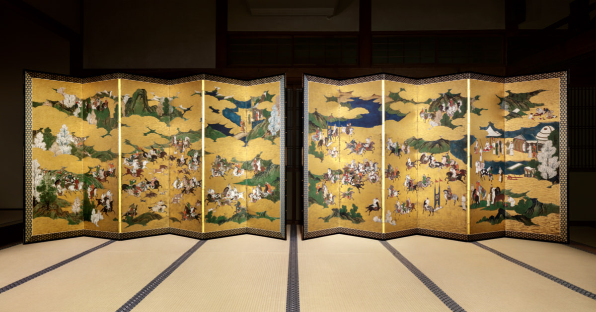 韃靼人狩猟・打毬図屏風｜作品紹介｜キヤノン 綴プロジェクト