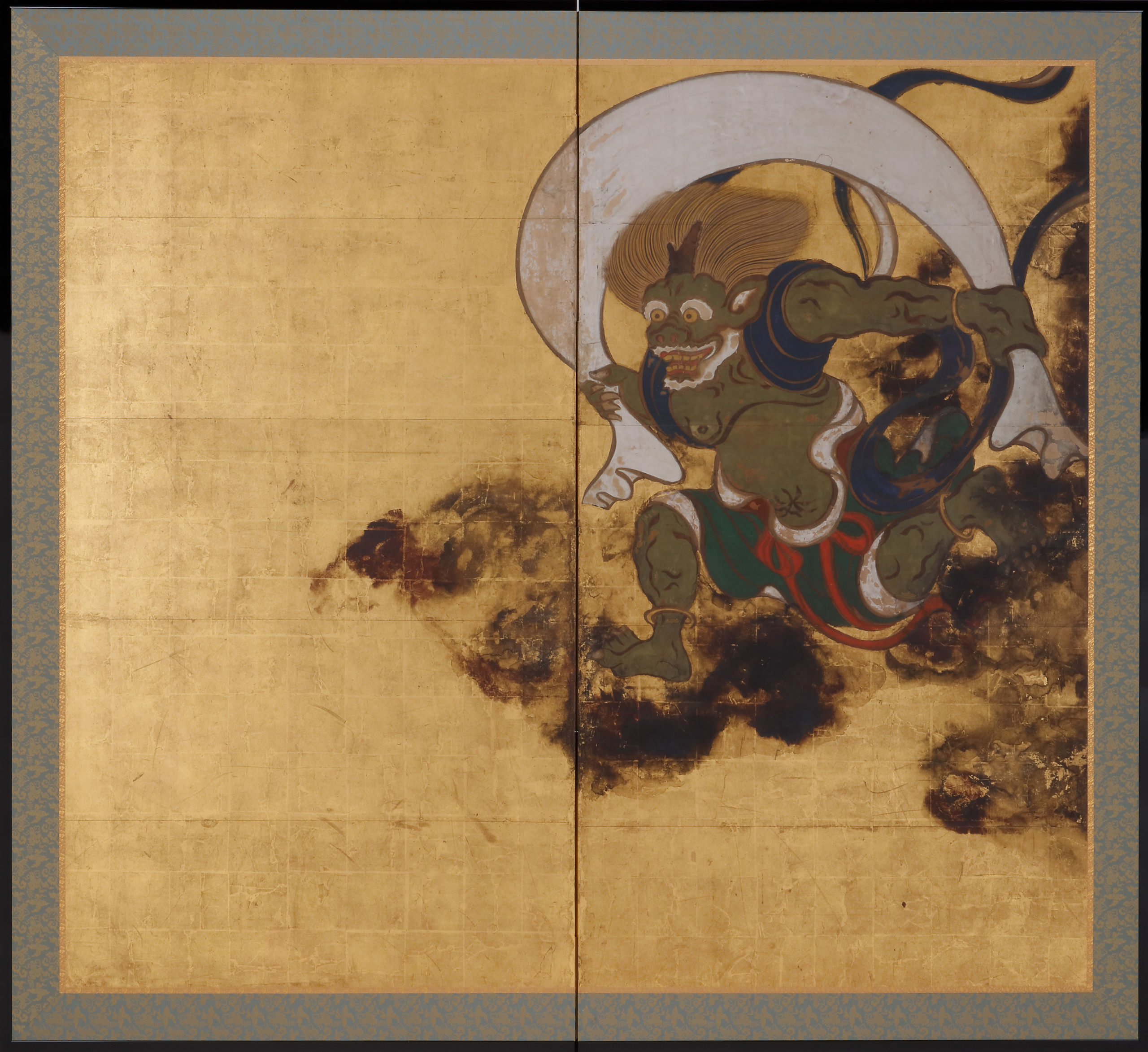 真筆 ・ 超珍品 】 無弟(風神雷神)掛け軸