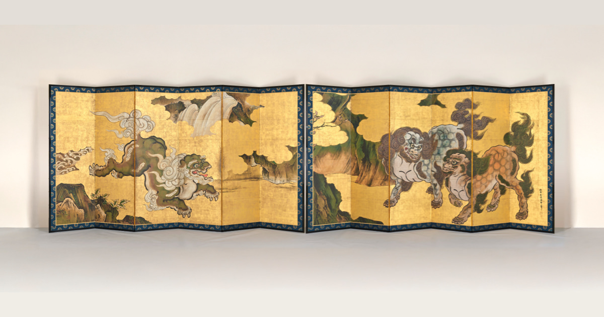 唐獅子図屏風｜作品紹介｜キヤノン 綴プロジェクト｜キヤノングローバル
