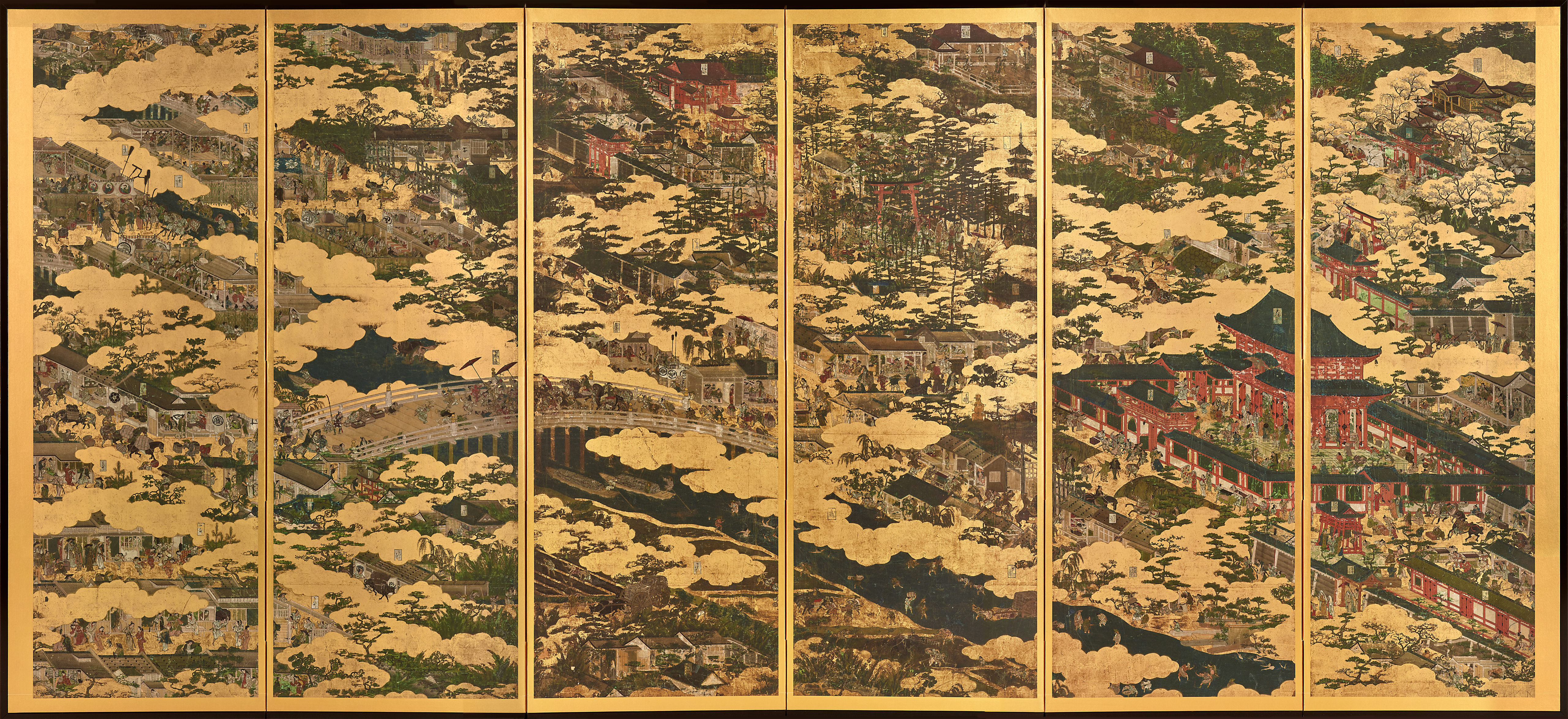 洛中洛外図屏風（舟木本）｜作品紹介｜キヤノン 綴プロジェクト