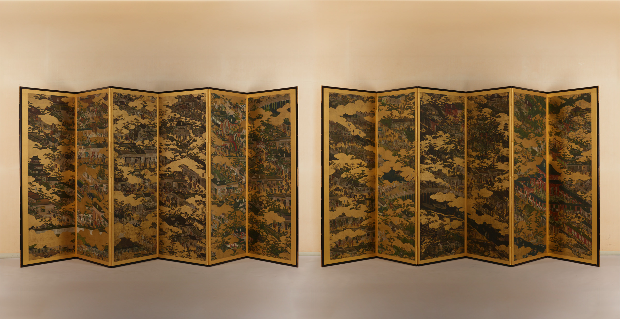 洛中洛外図屏風（舟木本）｜作品紹介｜キヤノン 綴プロジェクト