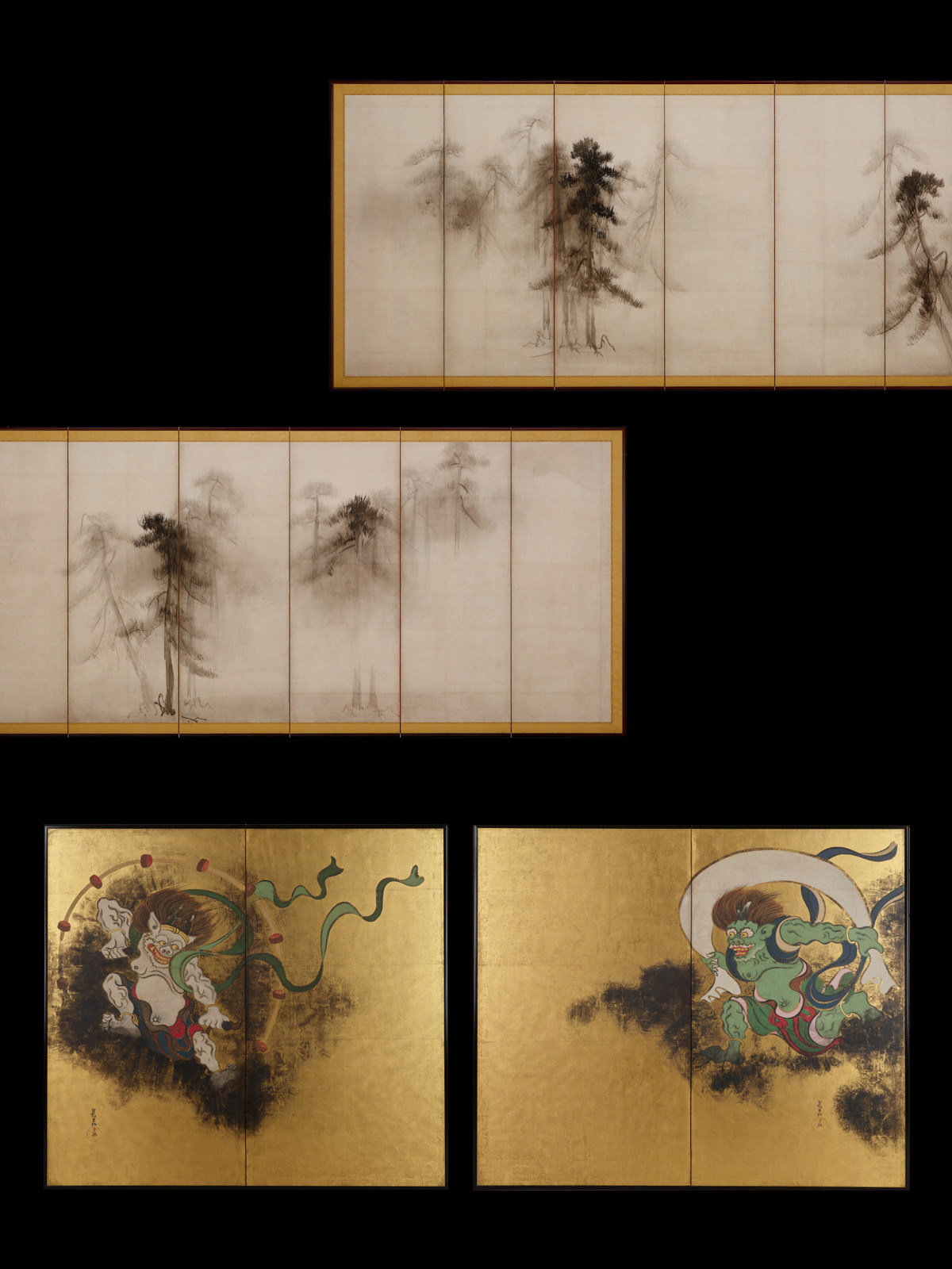 檜図屏風 狩野永徳 羽田空港（東京都大田区）｜公開情報｜キヤノン 綴