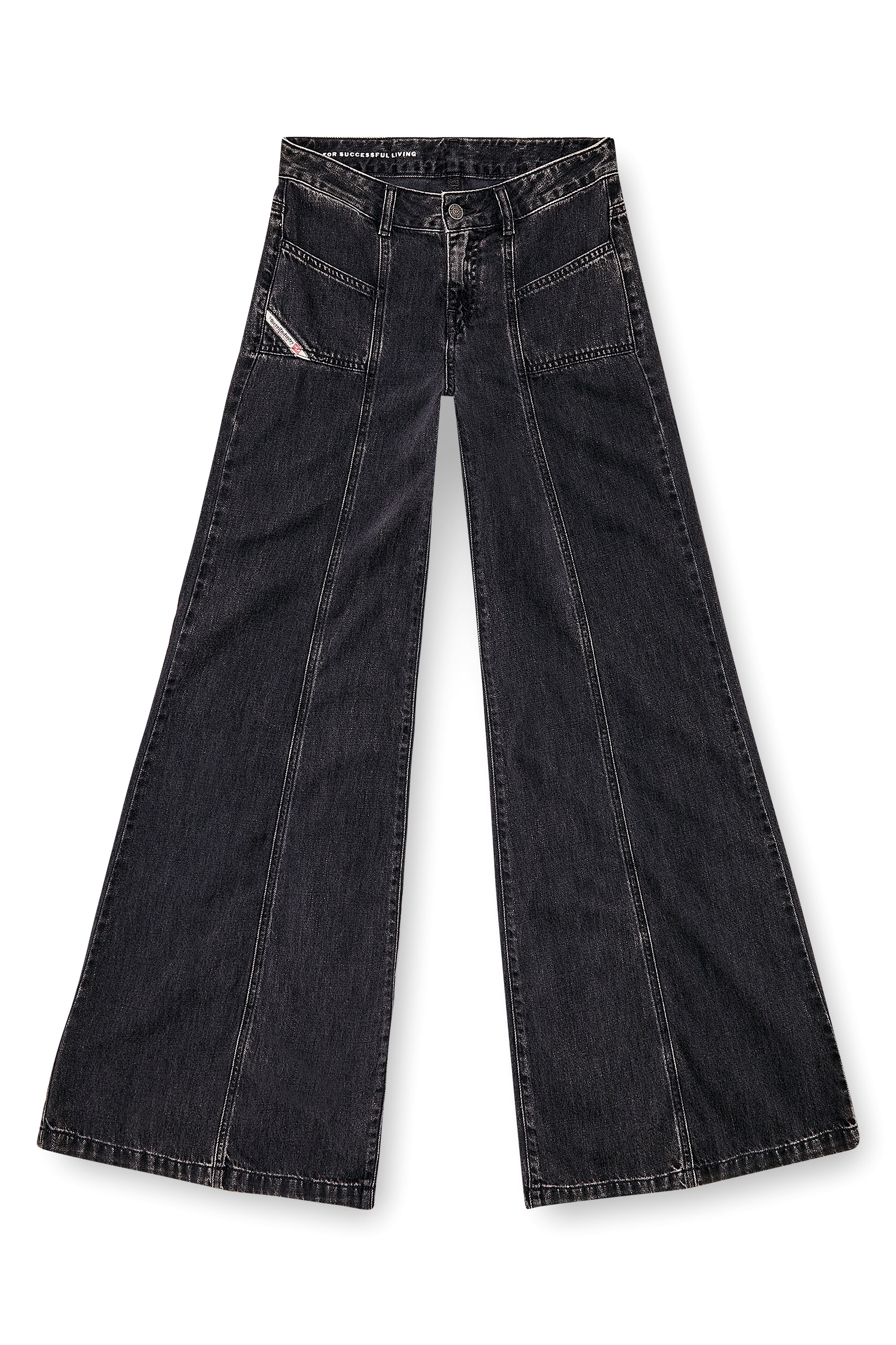 Women's Flare Jeans | Black/Dark grey | Diesel D-Akii