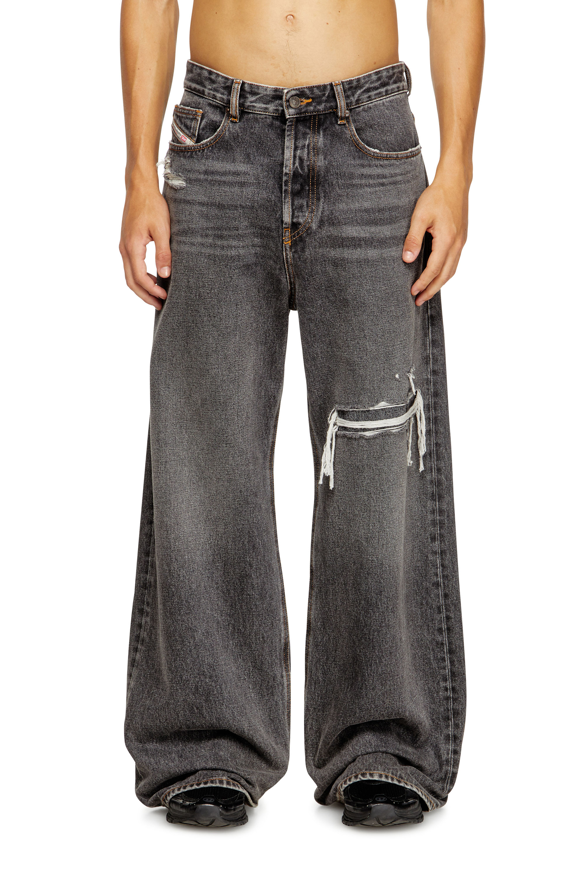 D-RISE Man: Oversized Regular Black/Dark grey Jeans | Diesel