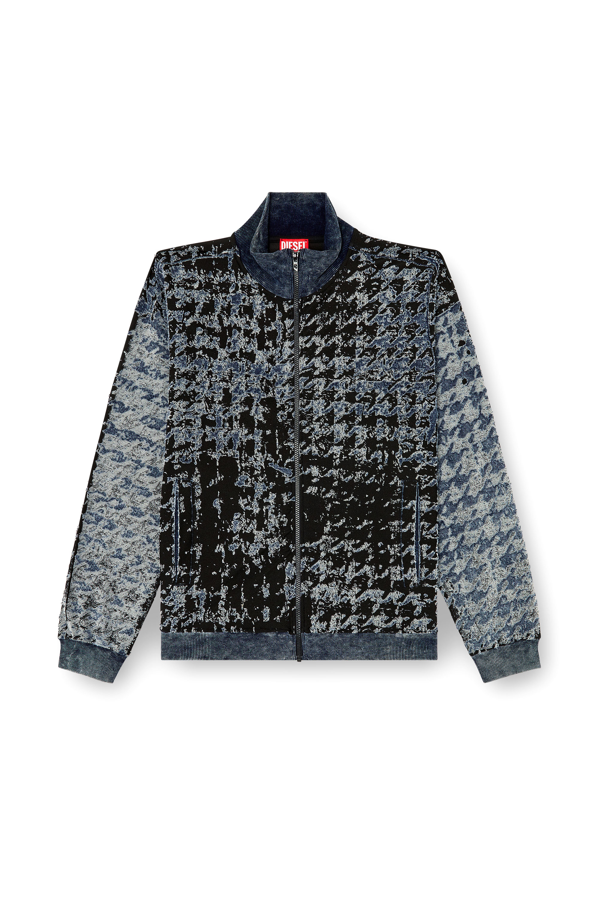 Men's Devoré houndstooth zip-up top | Multicolor | Diesel