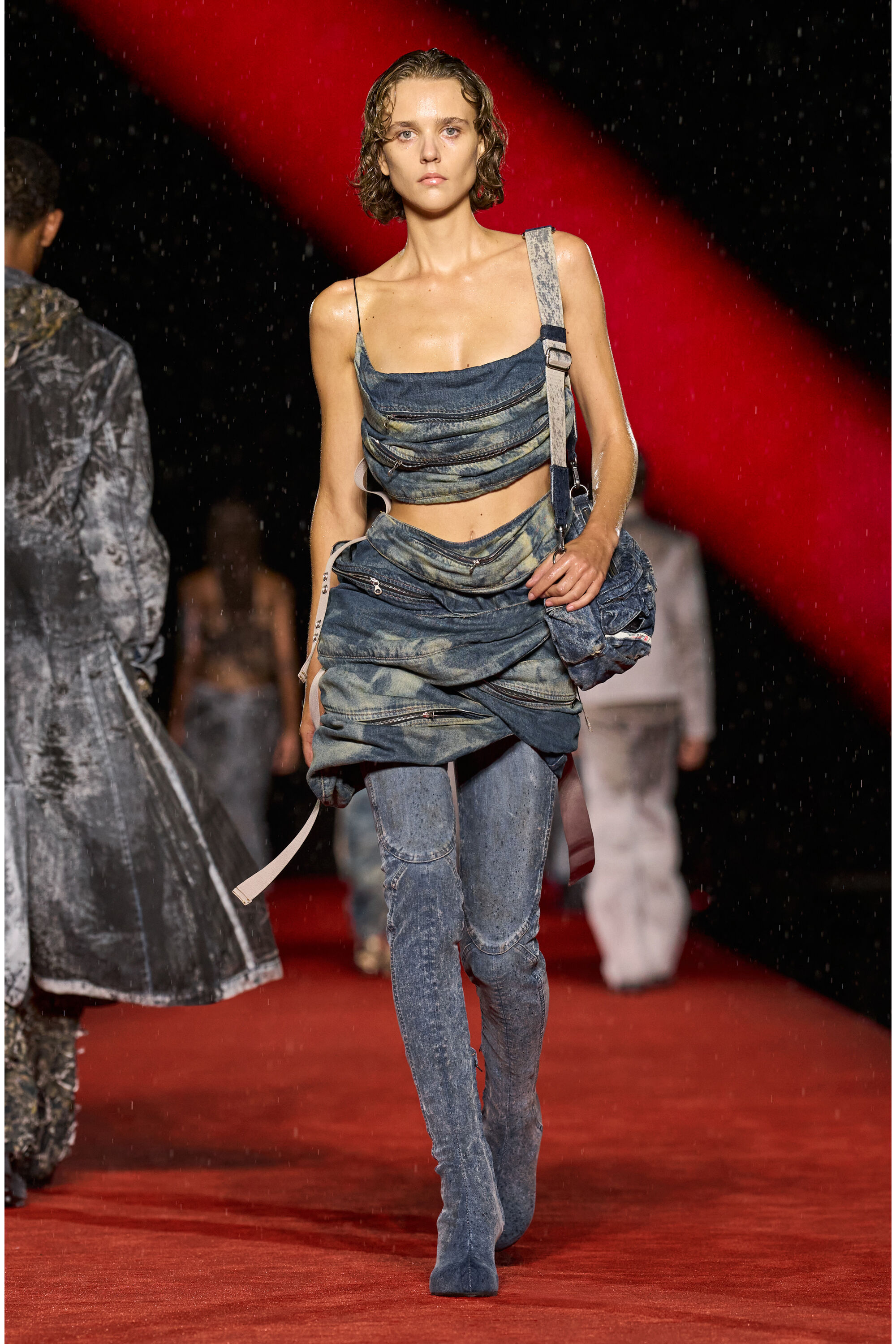 Travel 3000 Shoulder Bag X - Multipocket slouchy bag in Denim | Diesel