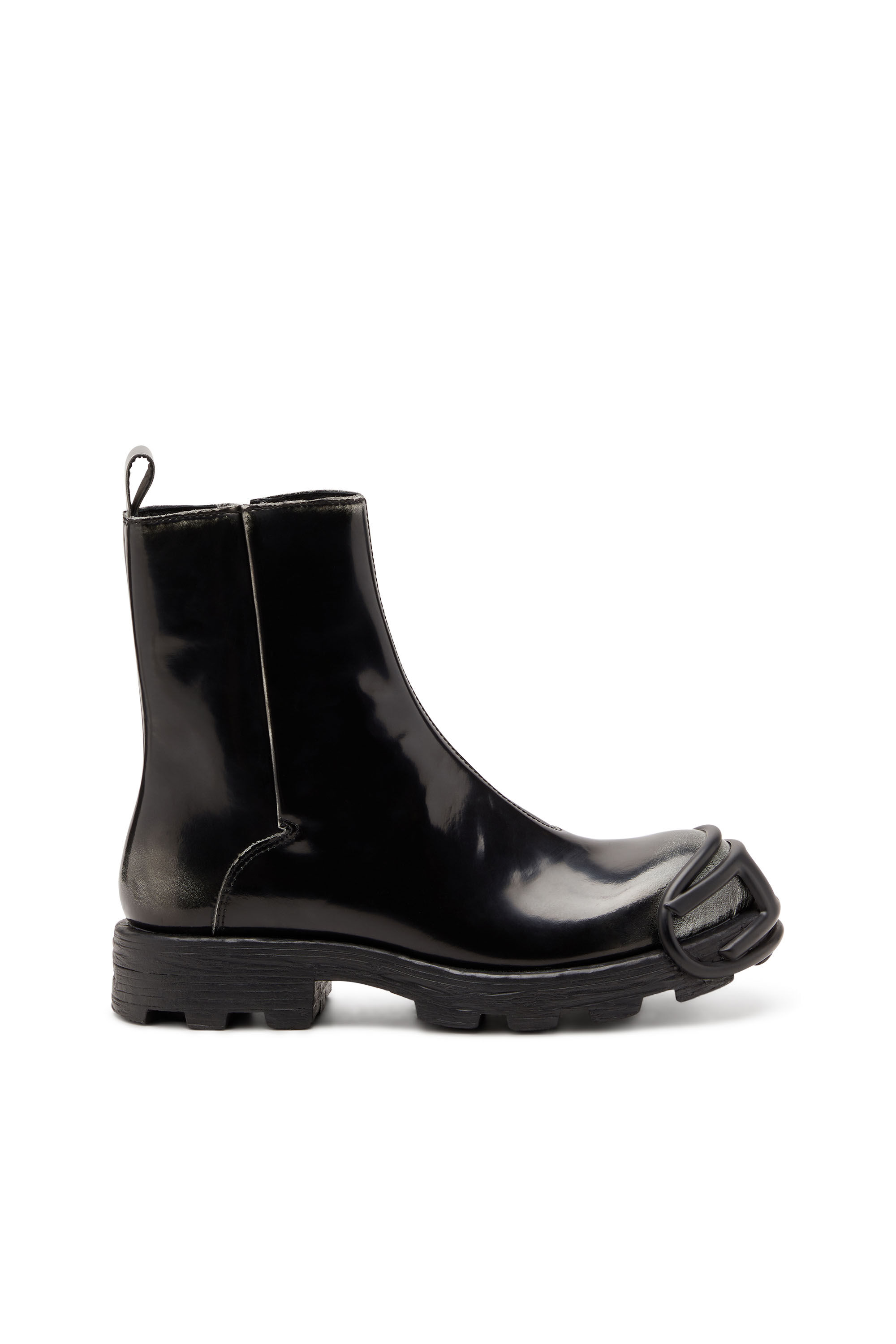 Men's D-Hammer - Leather boots with zipper | Black | Diesel