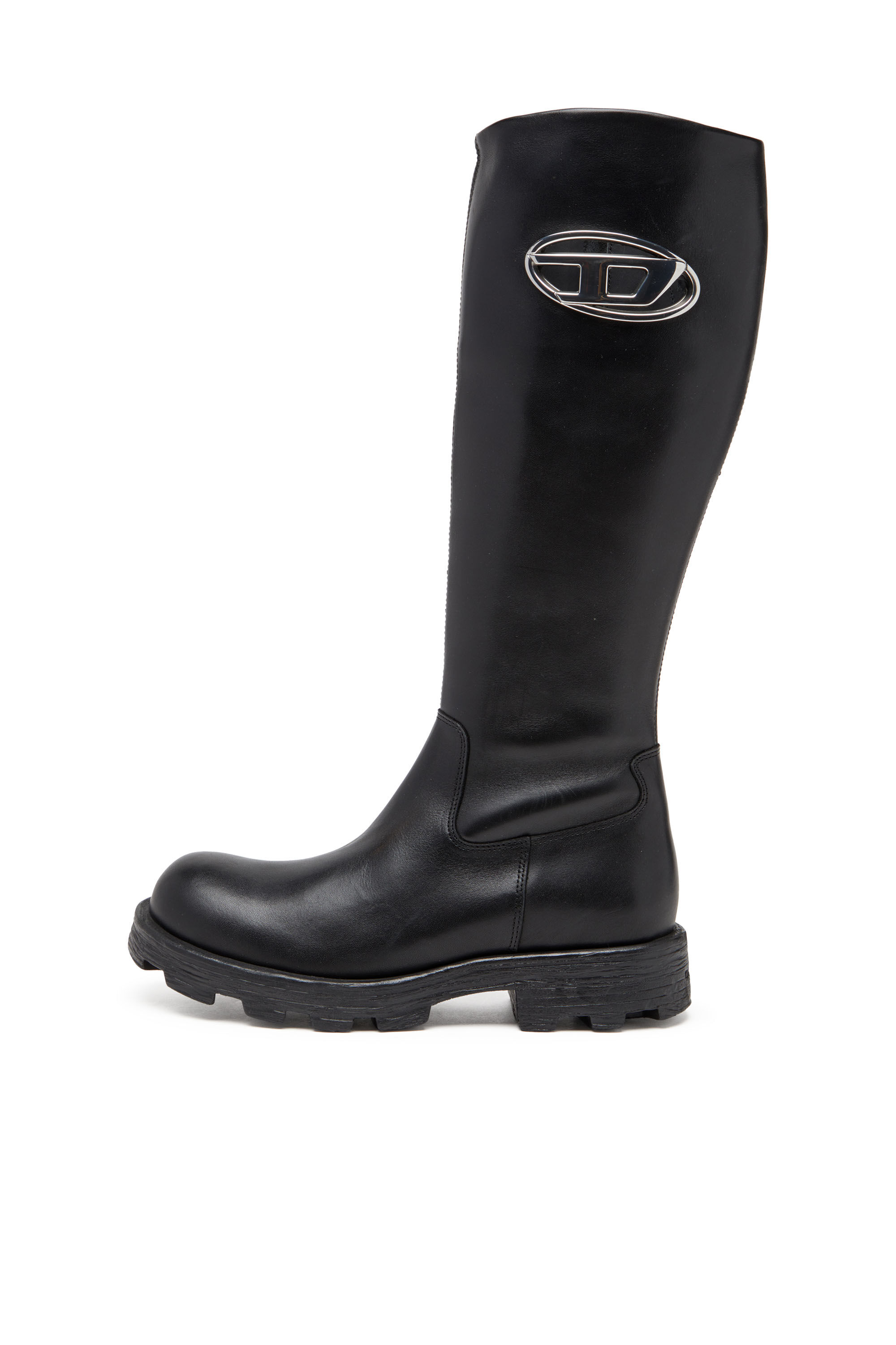 Women's D-Hammer-Leather knee-high boots | Black | Diesel