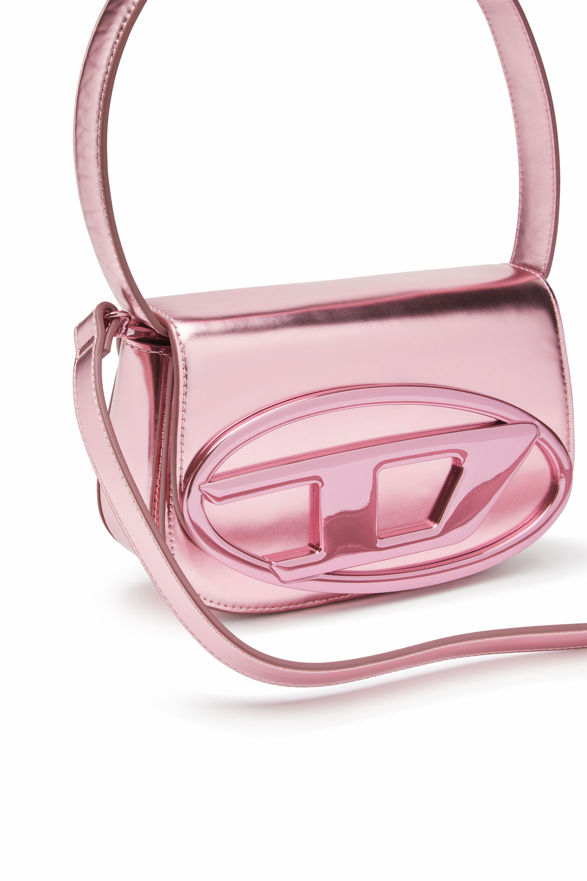 Women's 1DR-Iconic shoulder bag in mirrored leather | Pink | Diesel