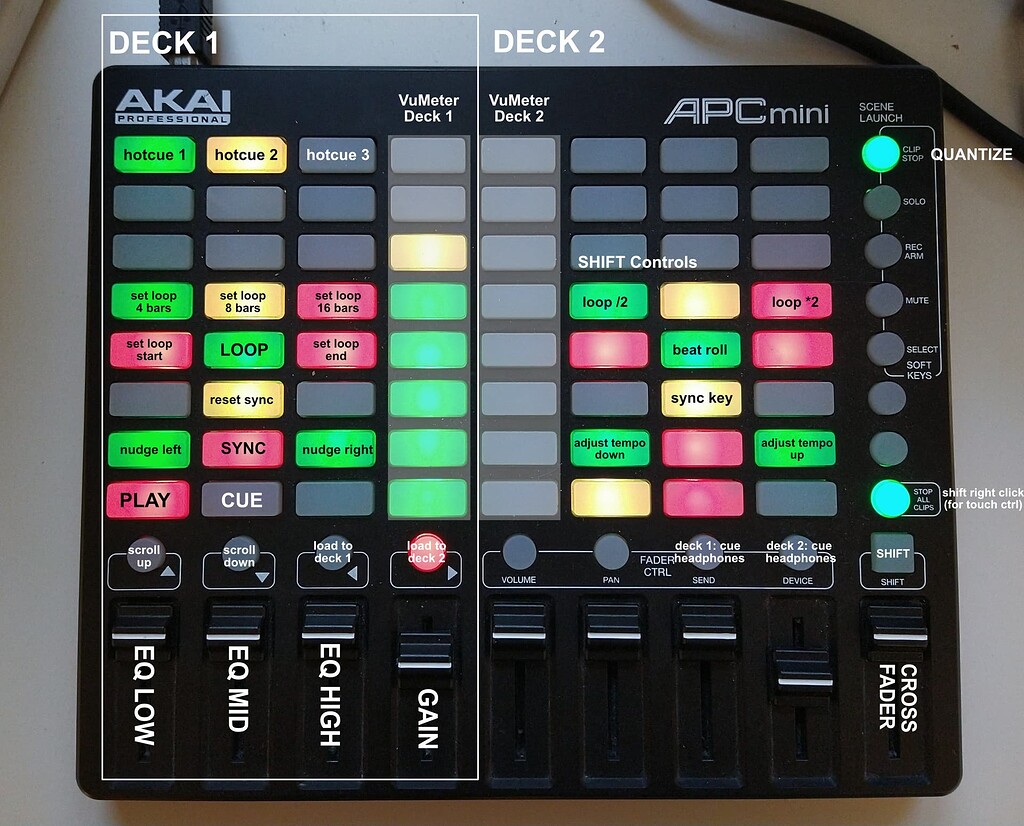 AKAI APC mini mapping for DJing with MIXXX - Controller mappings