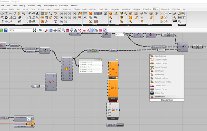 Bake Content node is missing from the Rhino8 Grasshopper menu