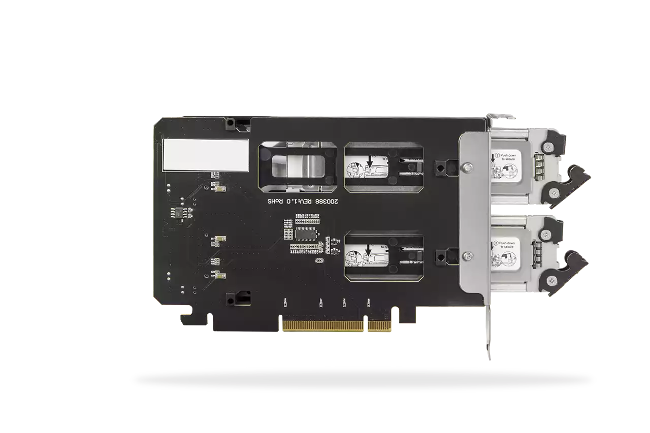 MB842MP-B_Removable 2 Bay M.2 NVMe SSD to PCIe 4.0 x8 Mobile Rack