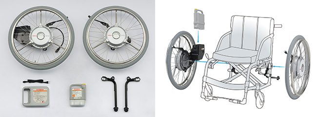 車いす用電動アシストユニット「JWX-2」発売 アシストモードを2