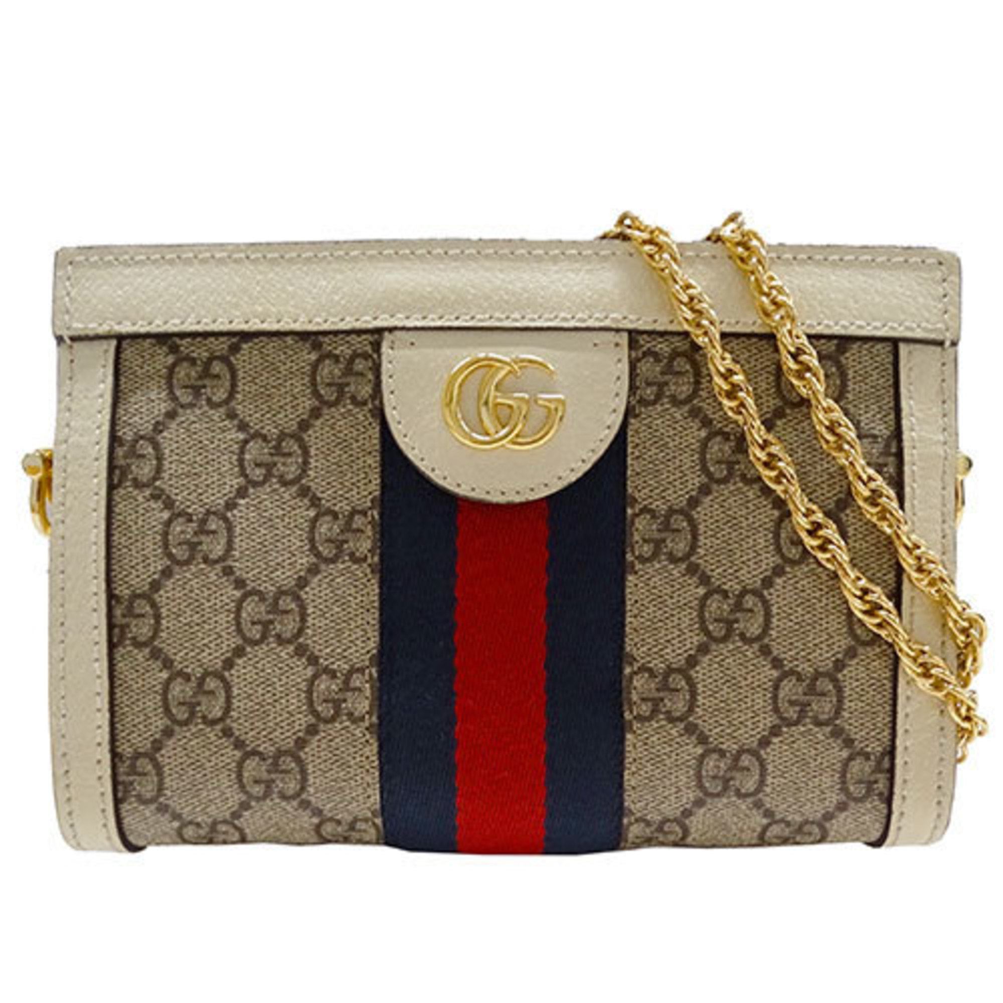 GUCCI Women's Shoulder Bag Ophidia Beige Ivory 602676 Chain