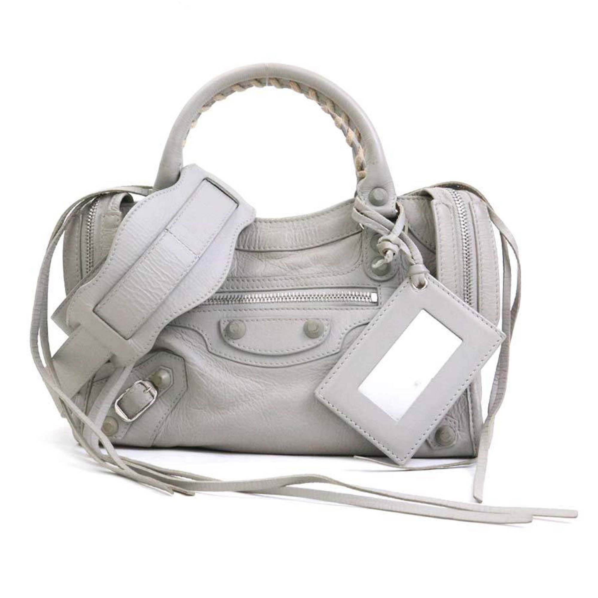 Balenciaga Classic Mini City handbag/shoulder bag in light grey