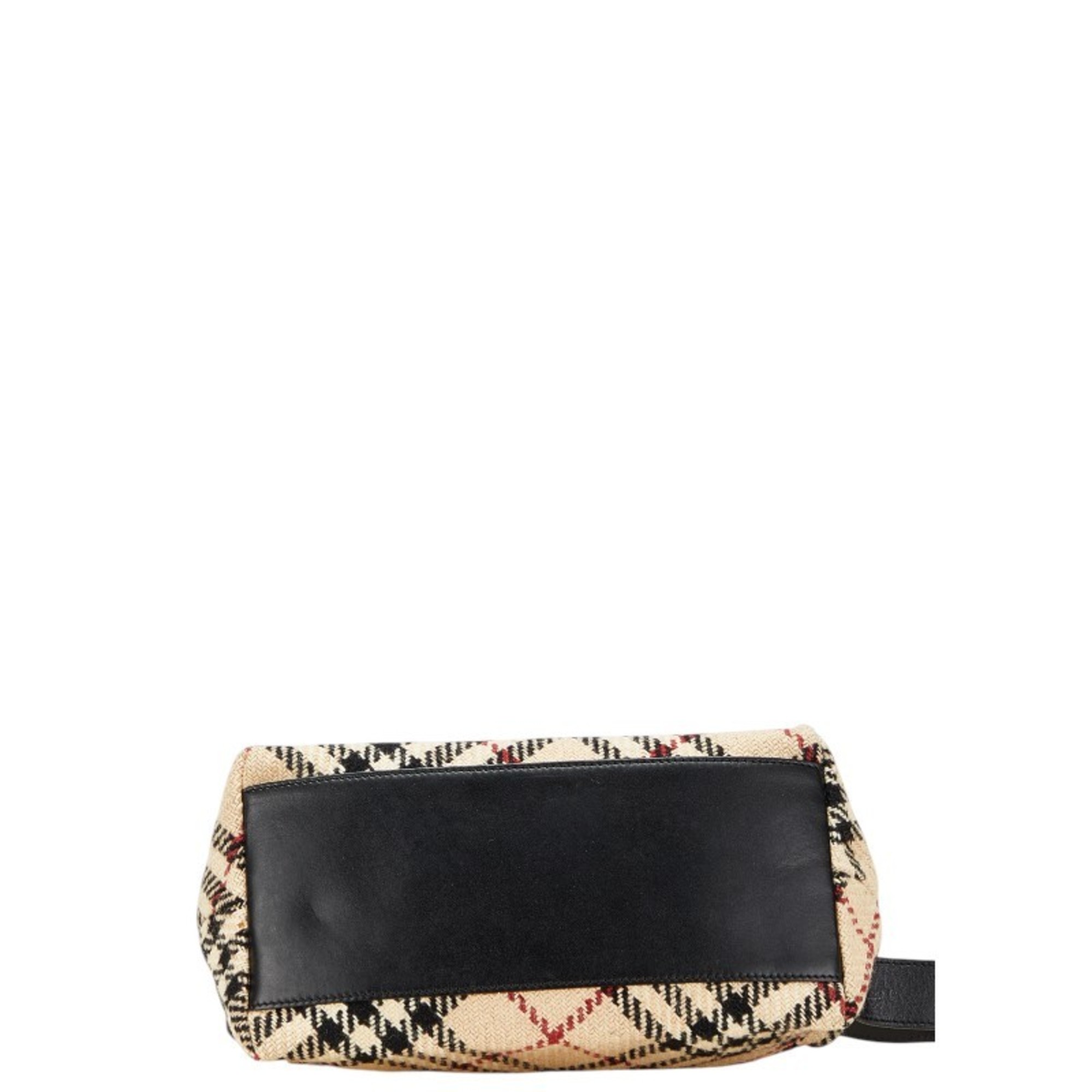Burberry Nova Check One-Shoulder Bag in Beige and Black Wool