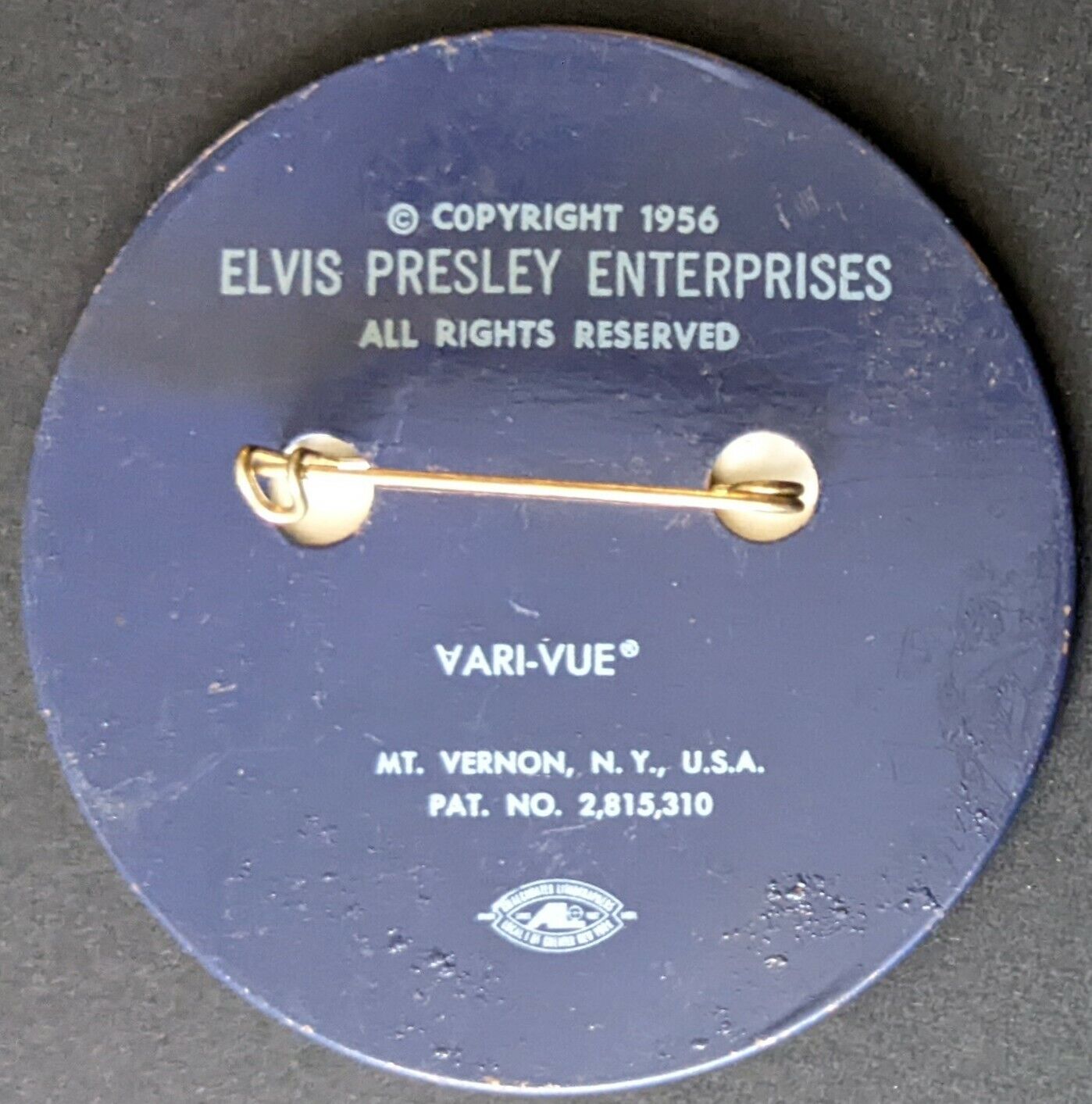 1956 Vintage Elvis Presley Love Me Tender Vari-Vue Flicker Button