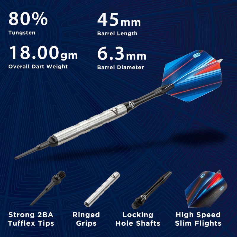 Viper Sidewinder Darts 80% Tungsten Soft Tip Darts Shark Fin