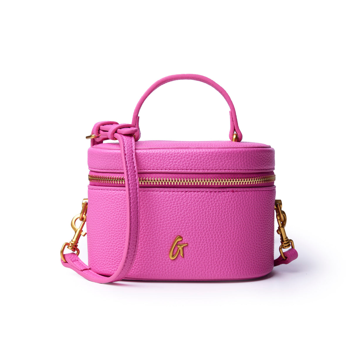 Glam-Aholic Lifestyle Pebble Vanity Hot Pink-Gold Vegan Leather