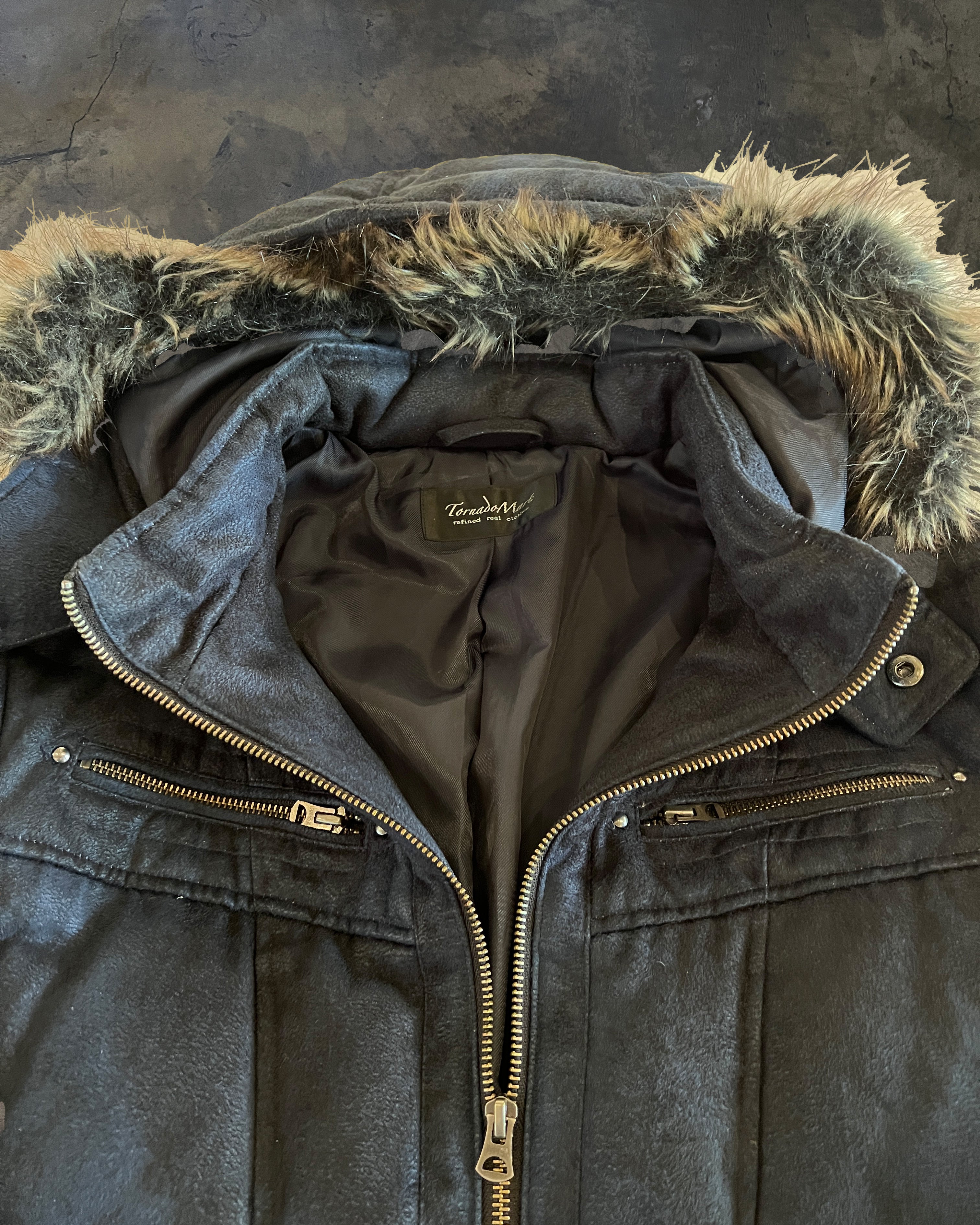 TORNADO MART MICRO SUEDE LEATHER DOWN JACKET – glam archive