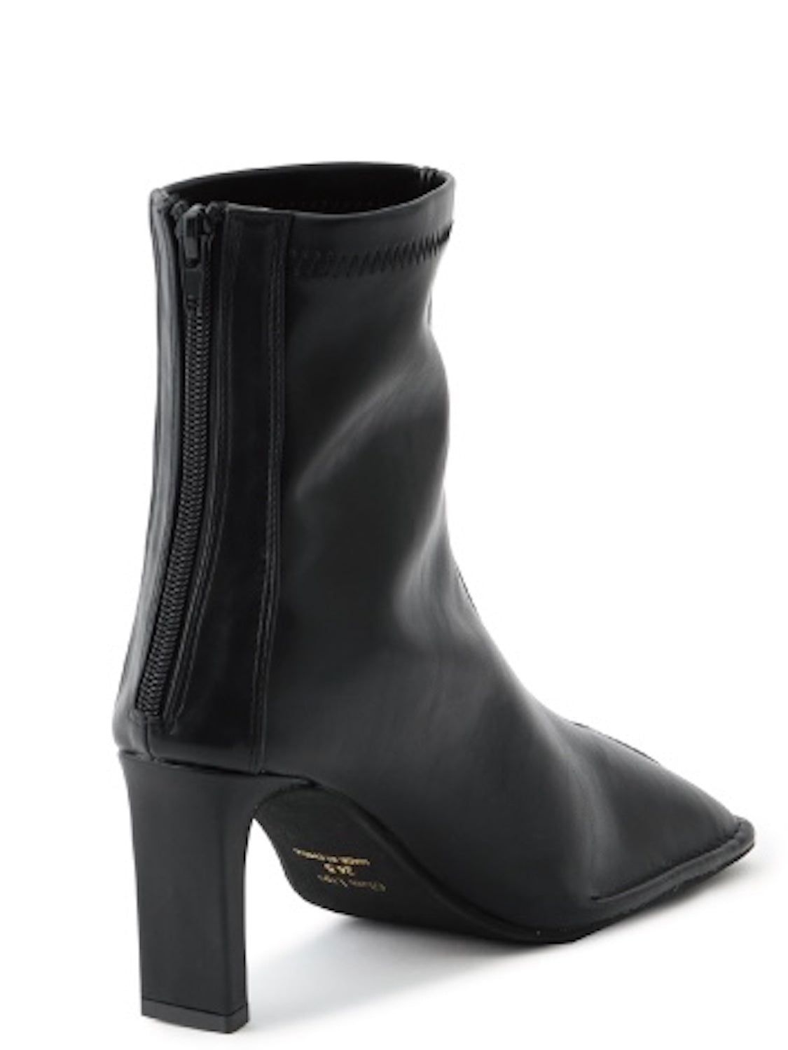 Eco-leather スクエア ショートブーツ