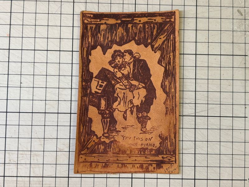 アンティークポストカード 革のポストカード レザーポストカード