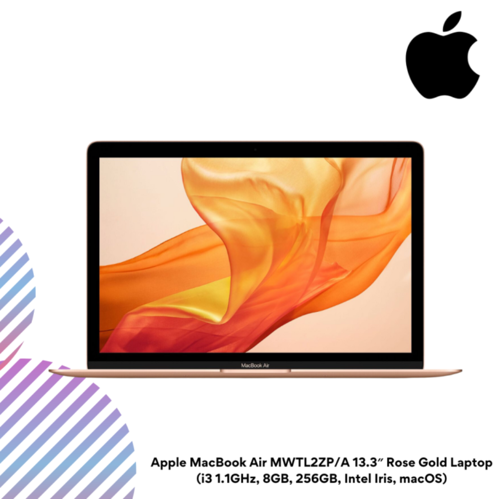Apple MacBook Air MWTL2ZP/A 13.3″ Rose Gold Laptop (i3 1.1GHz, 8GB