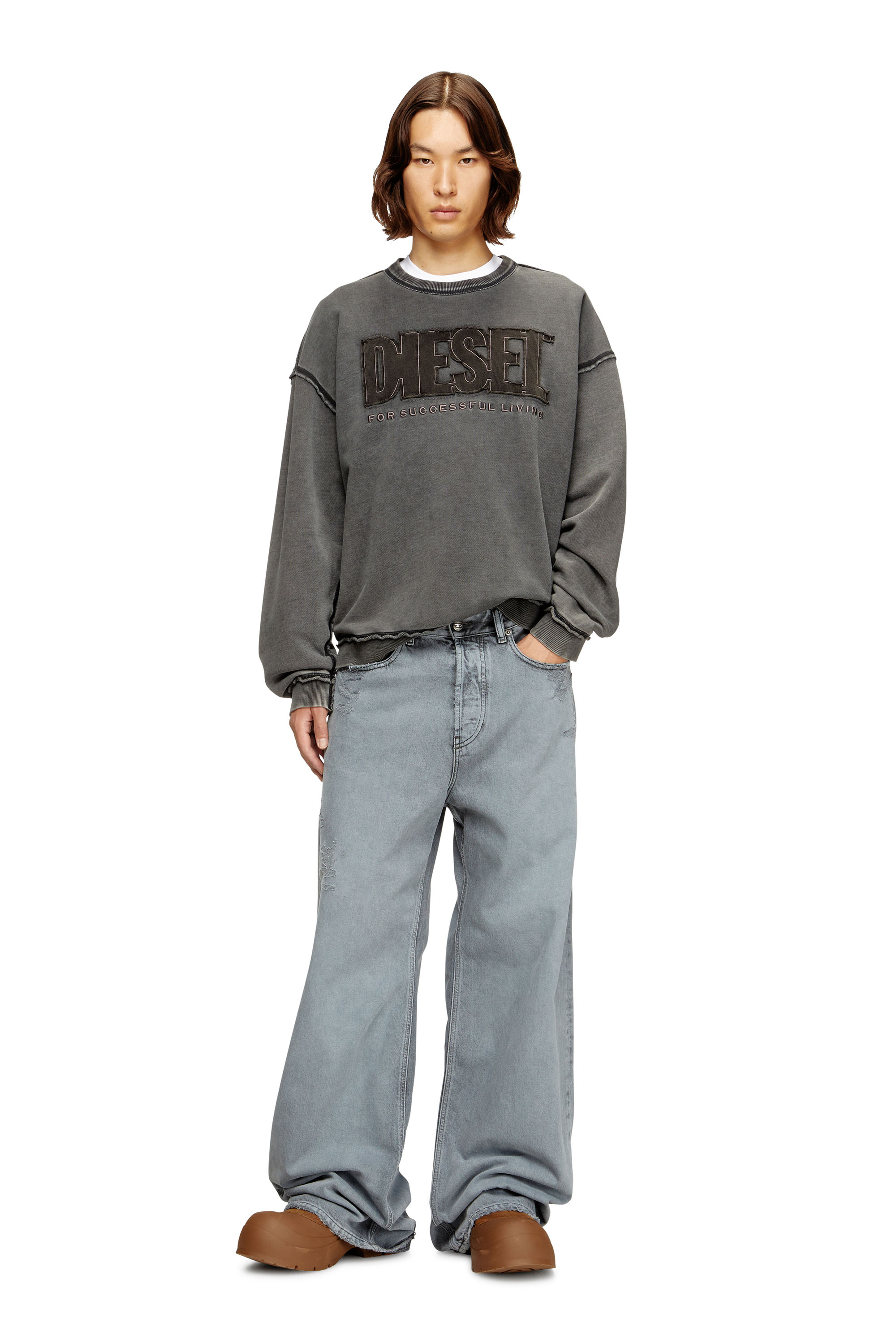 Men's Devoré houndstooth zip-up top | Multicolor | Diesel