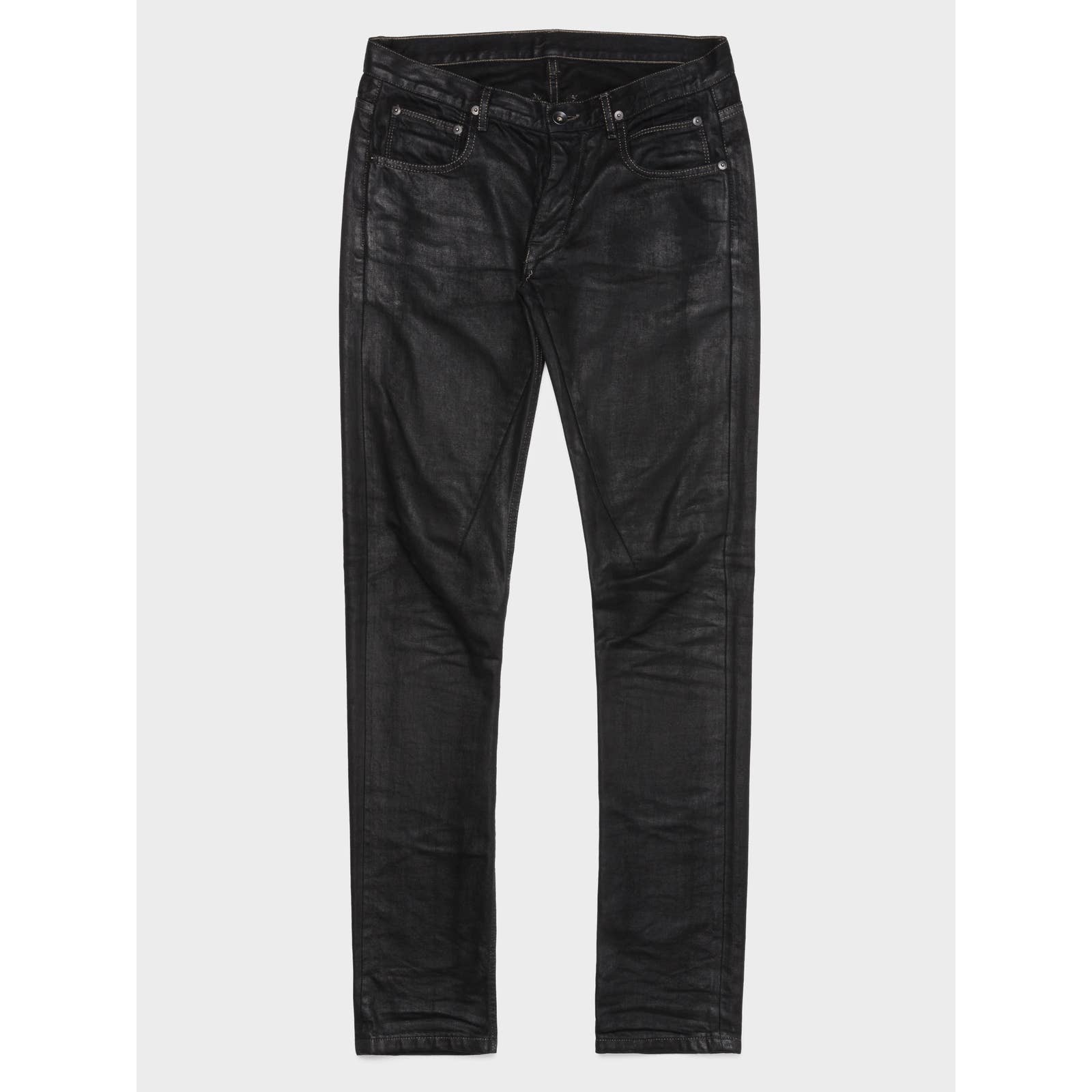 Buy Rick Owens Black Waxed Denim Online at Groupie