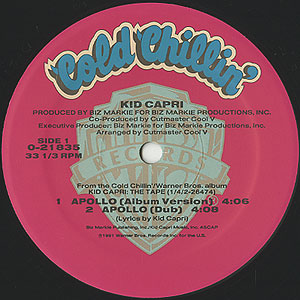 Kid Capri / Apollo(12inch) / Cold Chillin 1991 USオリジナル EX-/EX