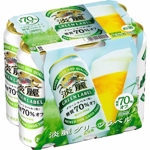 キリン 淡麗グリーンラベル 500ml x 6本 Green Beans | グリーン