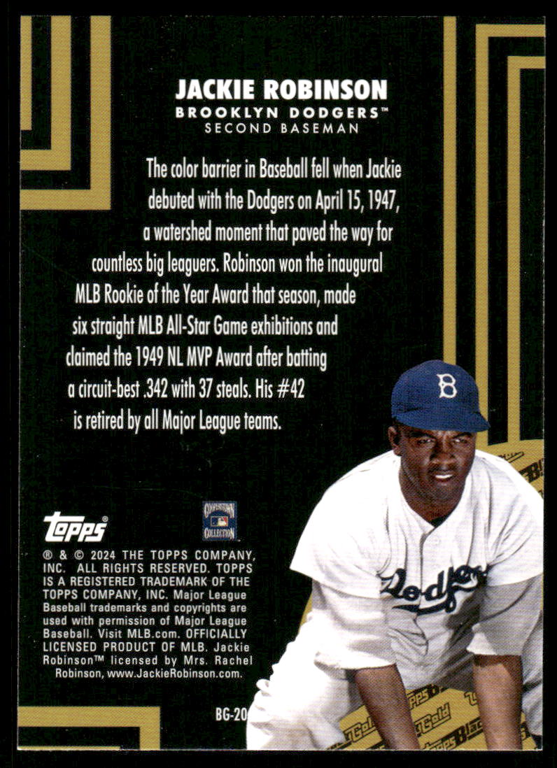 A366 JACKIE ROBINSON 2024 TOPPS BLACK GOLD BG-20 DODGERS – Greenie