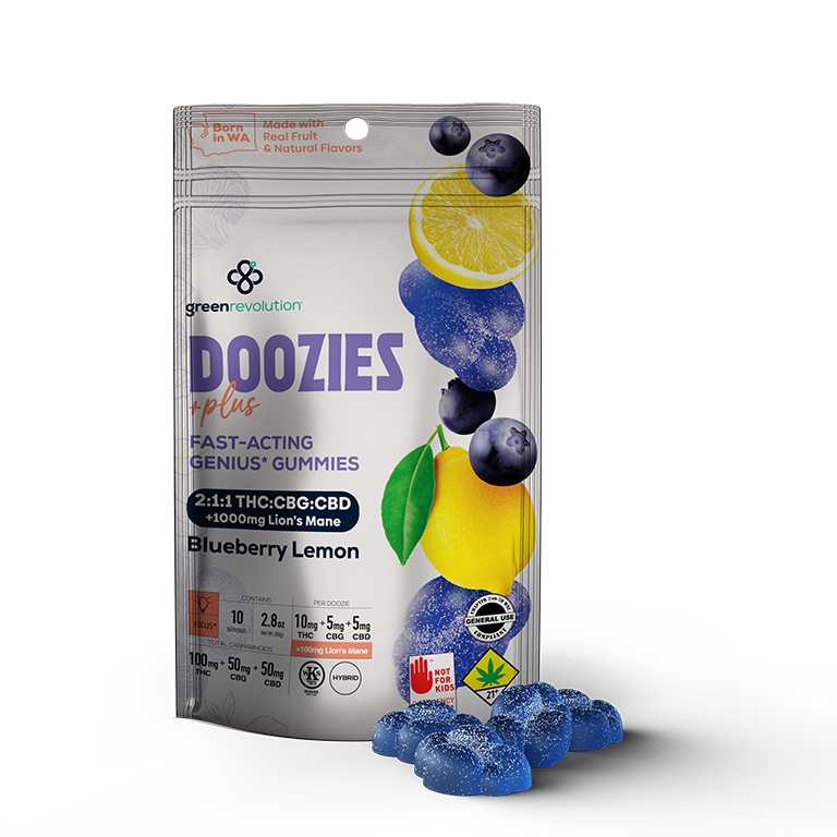 Doozies Plus - Blueberry Lemon Cannabis Gummies - Lion's Mane