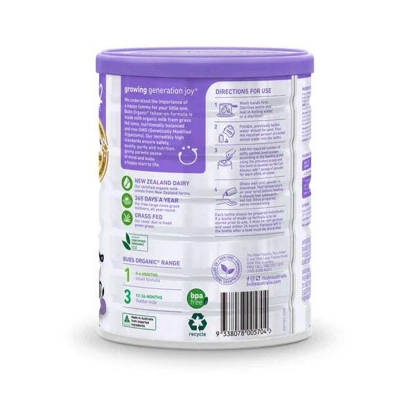 Aussie Bubs Organic Grass Fed Follow-on Formula (Stage 2, 6-12