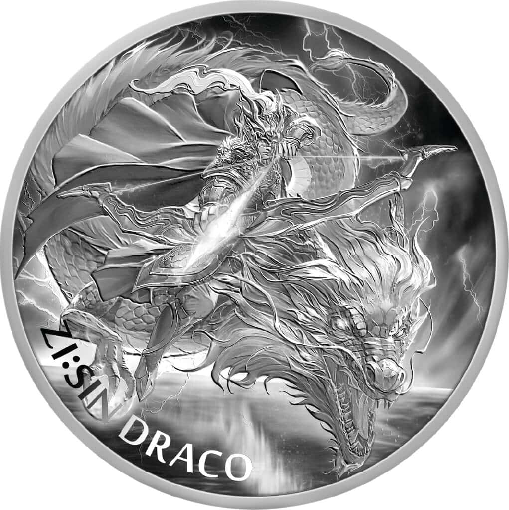 2024 South Korea Year of the Dragon Zi:Sin Draco 1 oz Silver BU Coin