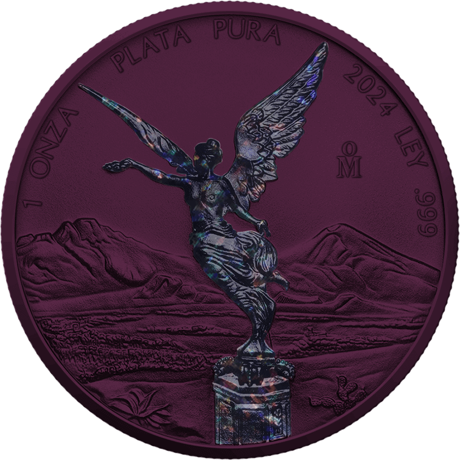 2024 Mexico Libertad Purple Space Metals 1 oz Silver Colorized Coin