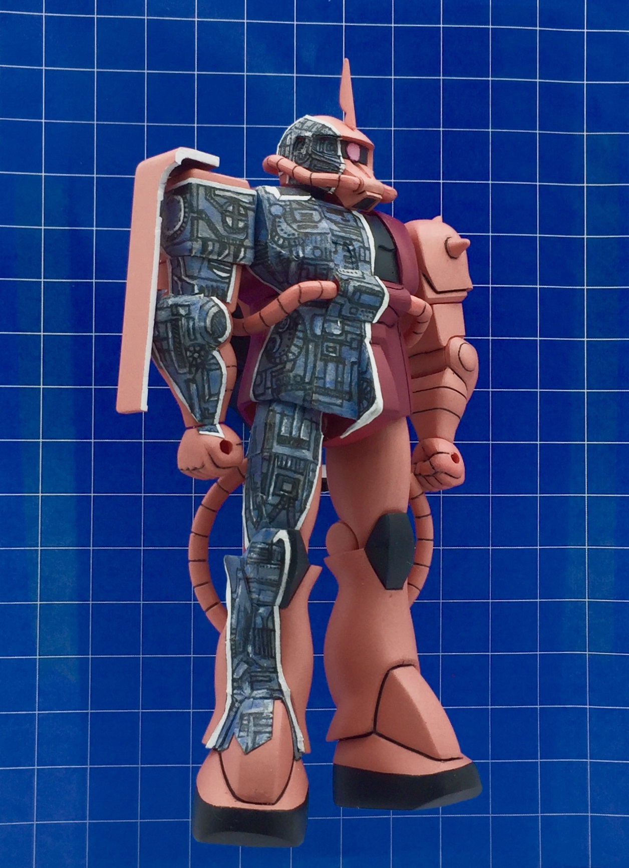 旧キット 1/144 シャア ザク メカニックモデル 風 ガンプラ 塗装済み