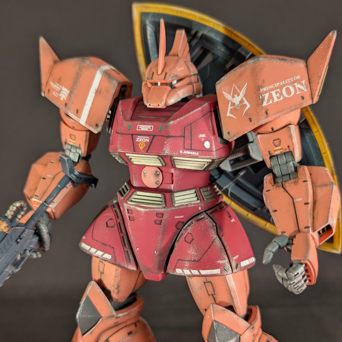 MGシャア専用ゲルググver.2.0ウェザリング仕上げ｜れっさーべーすさん