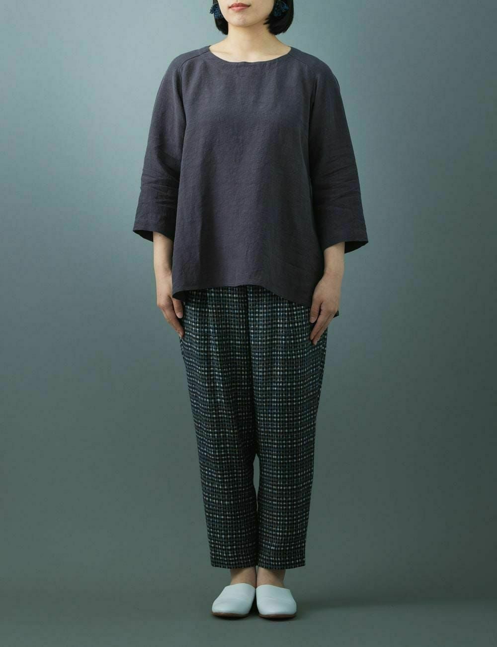 リネンワッシャーラウンドブラウス | 石見銀山 群言堂オンラインストア