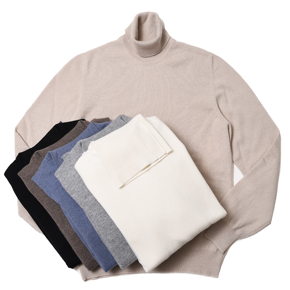 FEDELI（フェデリ）ハイゲージカシミアソリッドタートルネックニット