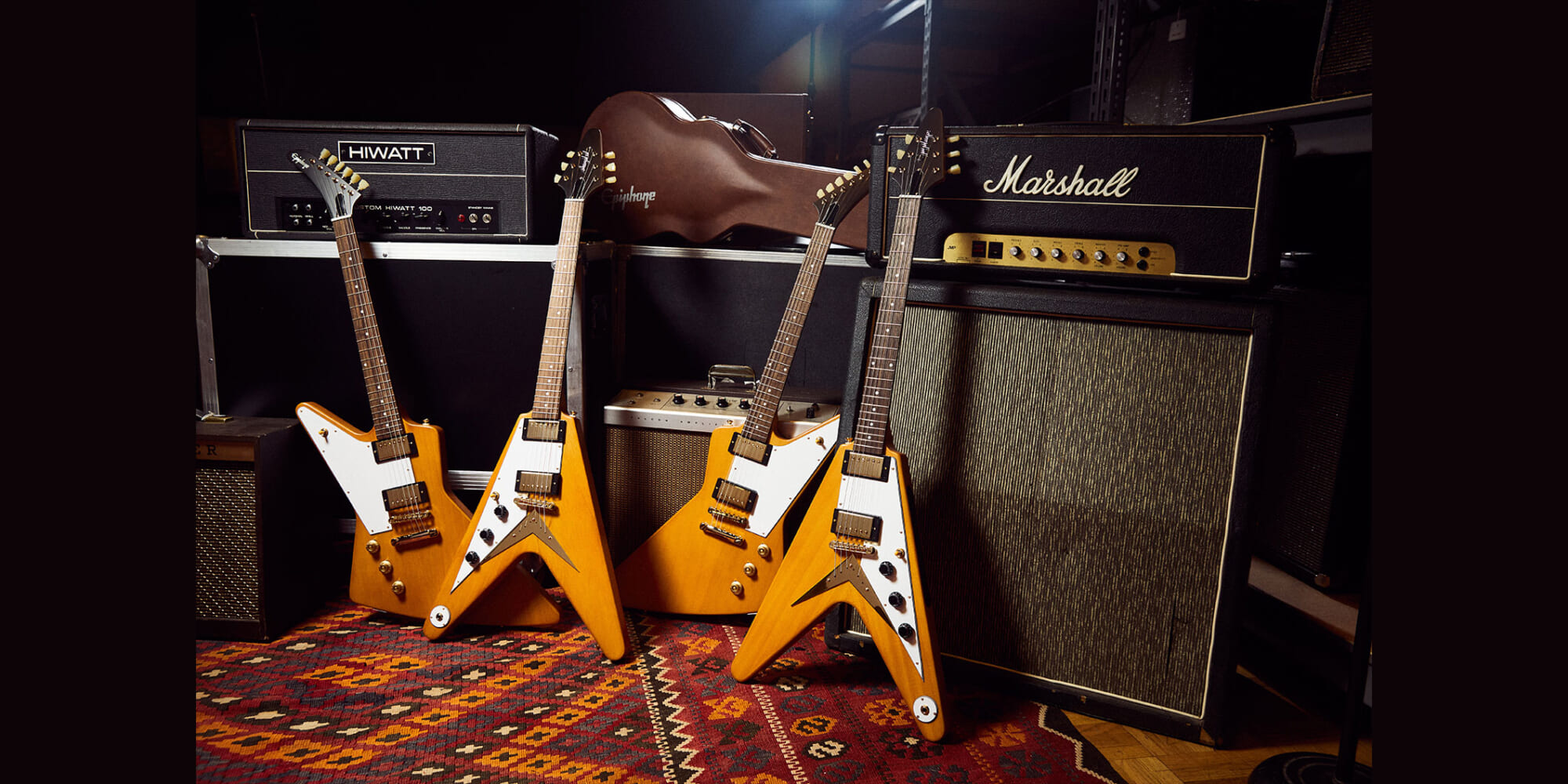 エピフォン、コリーナ材を採用したフライングVとエクスプローラーを