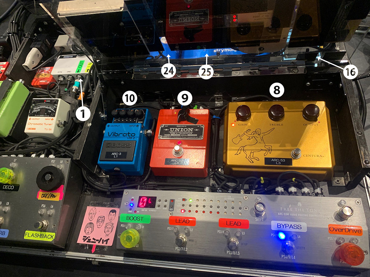川谷絵音が礼賛で使用する、“二階建て”の巨大ペダルボード | ギター