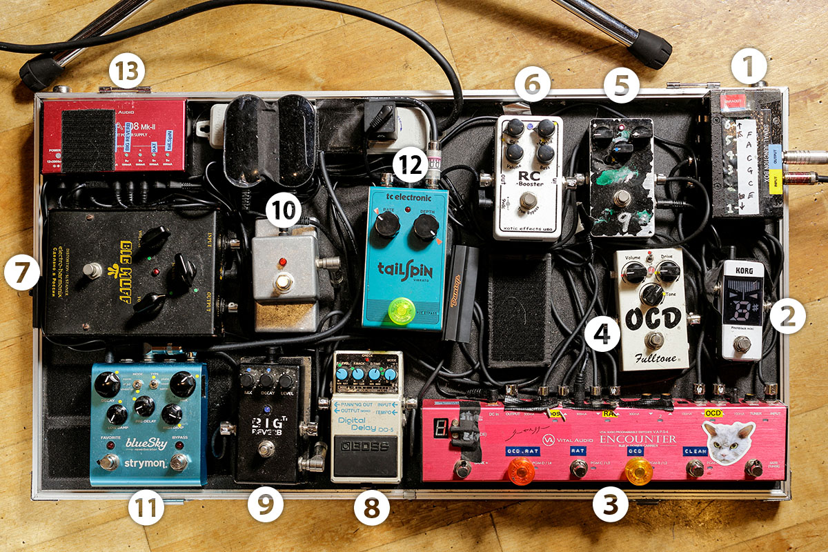 リーガルリリーのライブで活躍する、たかはしほのかのペダルボード