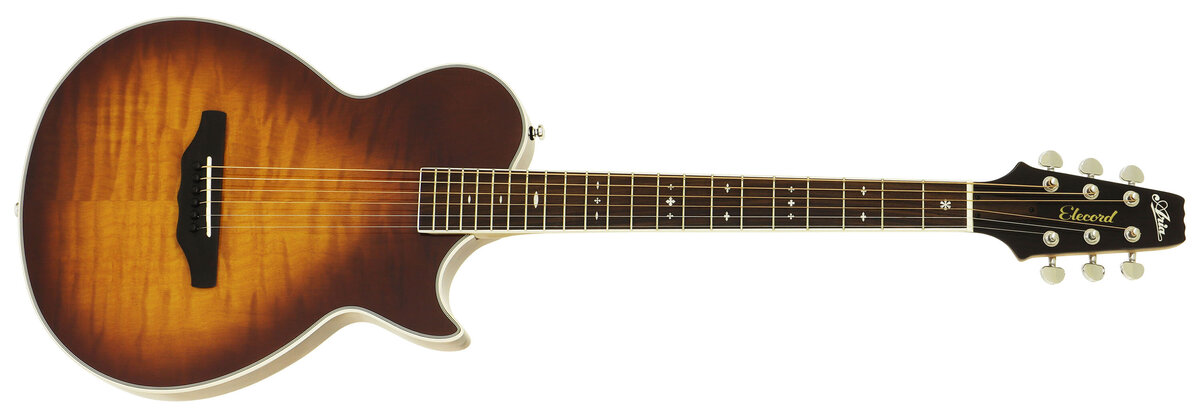 Aria APE-100｜マホガニーをくりぬいたボディにフレイムメイプルトップ