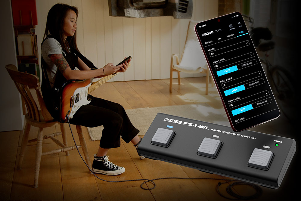 BOSS FS-1-WL｜電子スコアや YouTube、 DAW、 楽器など、様々な用途で