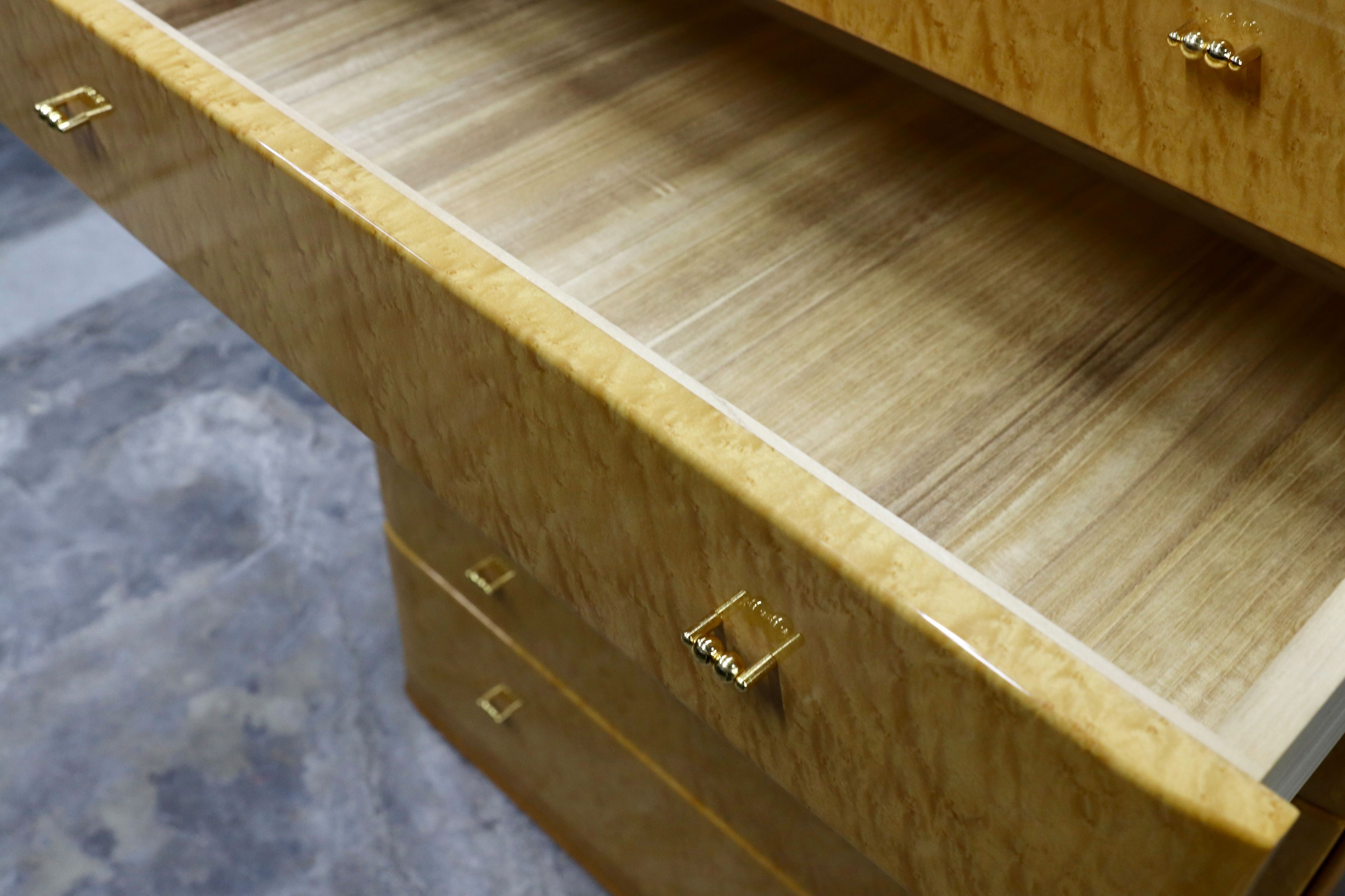 GMIK491○府中家具 最高級 整理箪笥 引出し収納家具 バーズアイ