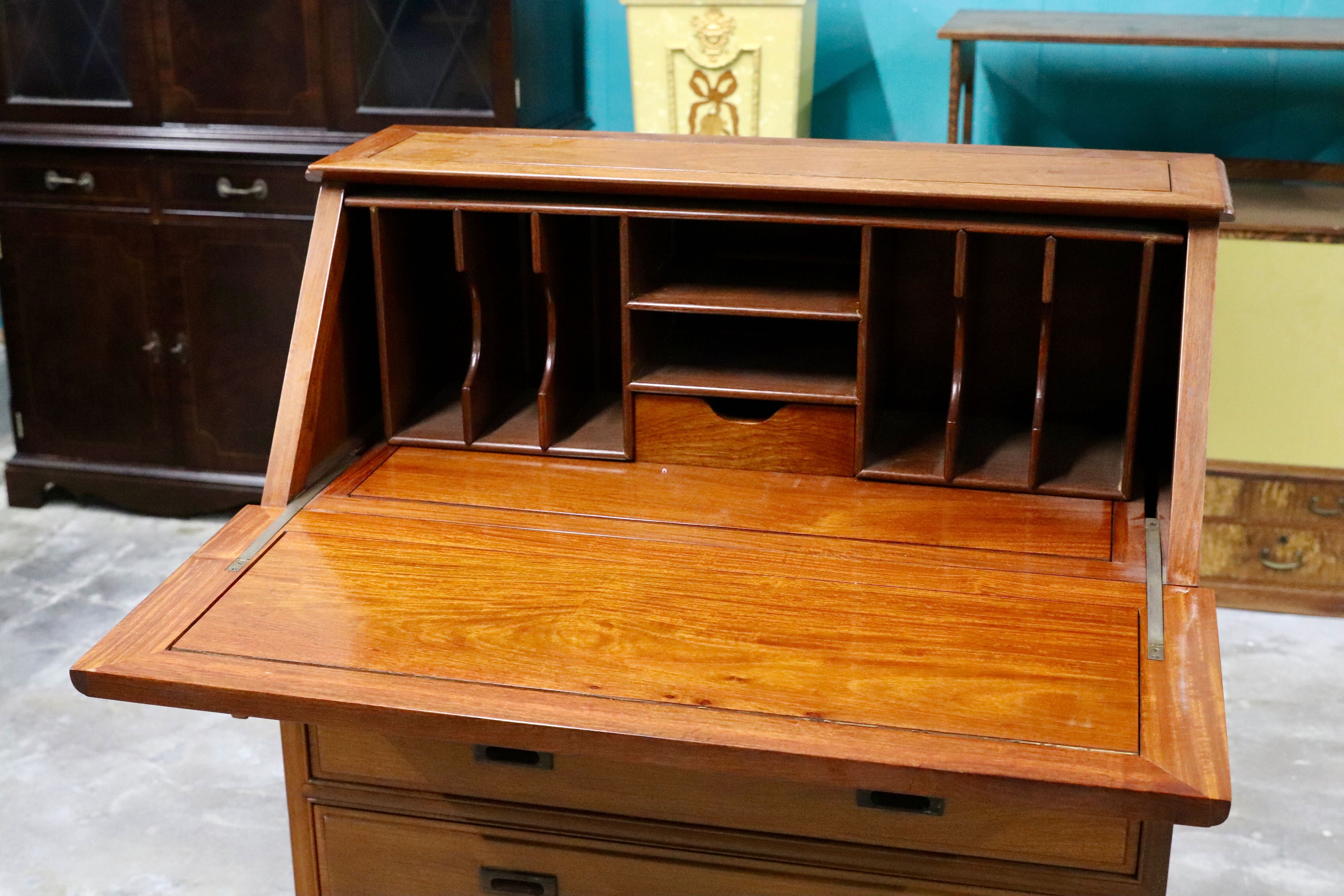 GMIH72○中国美術 唐木家具 ライティングビューロー デスク 学習机