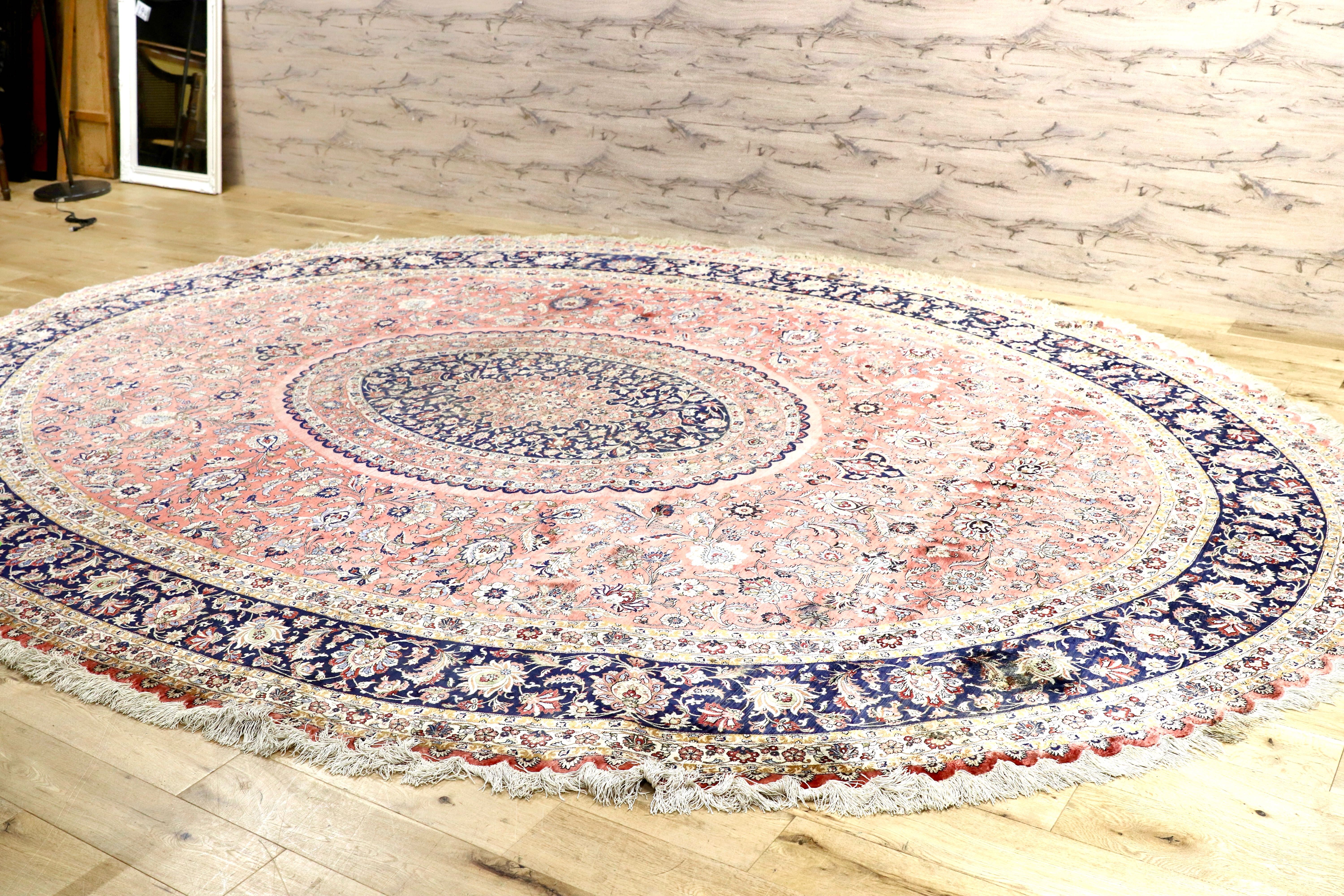 GMIK185○最高級 ペルシャ絨毯 シルク 手織り カーペット ラグ